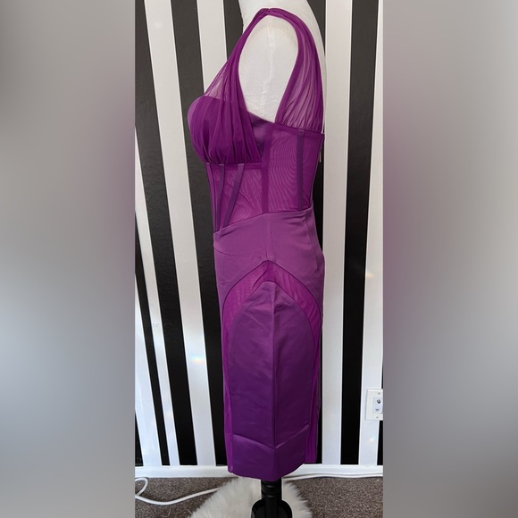 Purple Mesh Corset Style Midi Dress - NWT - Picture 5 of 6
